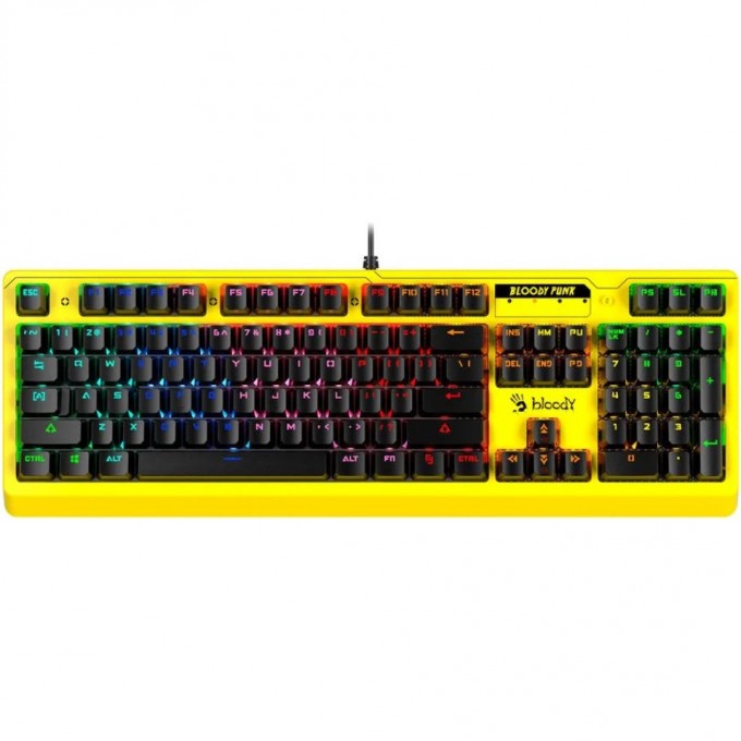 Клавиатура A4TECH BLOODY B810RC PUNK FOR GAMER LED USB желто-черная B810RC ( PUNK YELLOW ) Клавиатура A4TECH BLOODY B810RC PUNK FOR GAMER LED USB желто-черная B810RC ( PUNK YELLOW )