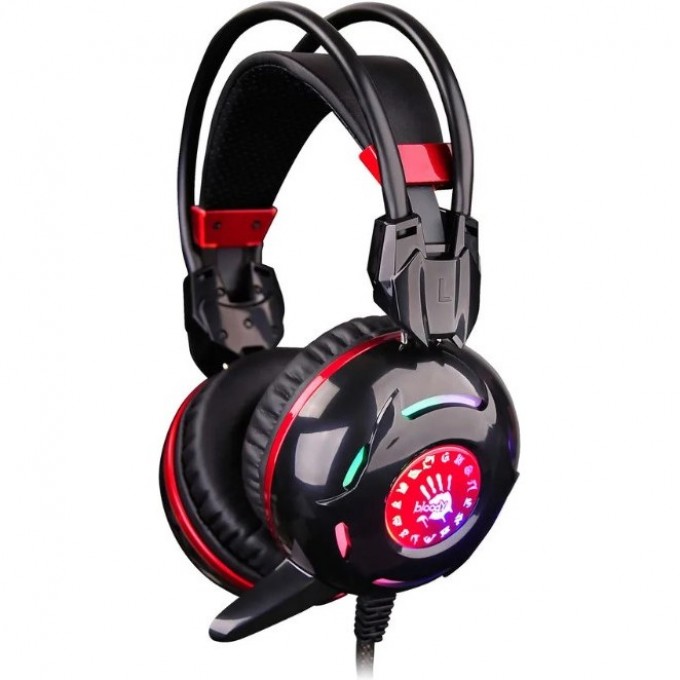 Наушники с микрофоном A4TECH BLOODY G300 2.2м мониторные оголовье черно-красные G300 BLACK+RED Наушники с микрофоном A4TECH BLOODY G300 2.2м мониторные оголовье черно-красные G300 BLACK+RED