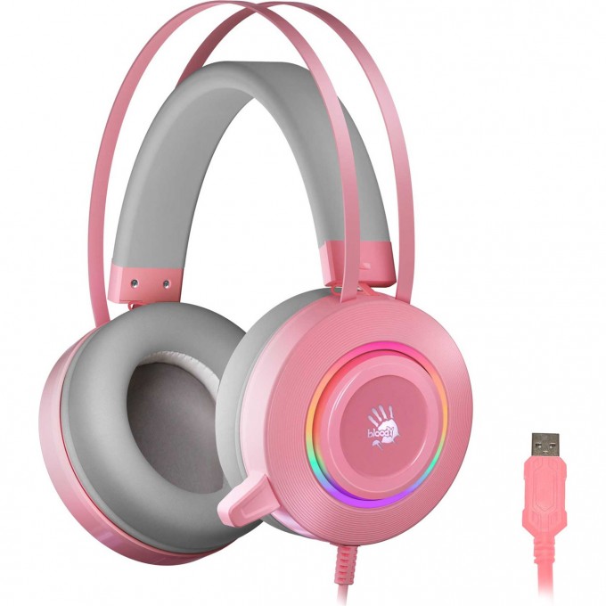 Наушники с микрофоном A4TECH BLOODY G521 2.3м мониторные USB оголовье розовые G521 ( PINK ) Наушники с микрофоном A4TECH BLOODY G521 2.3м мониторные USB оголовье розовые G521 ( PINK )