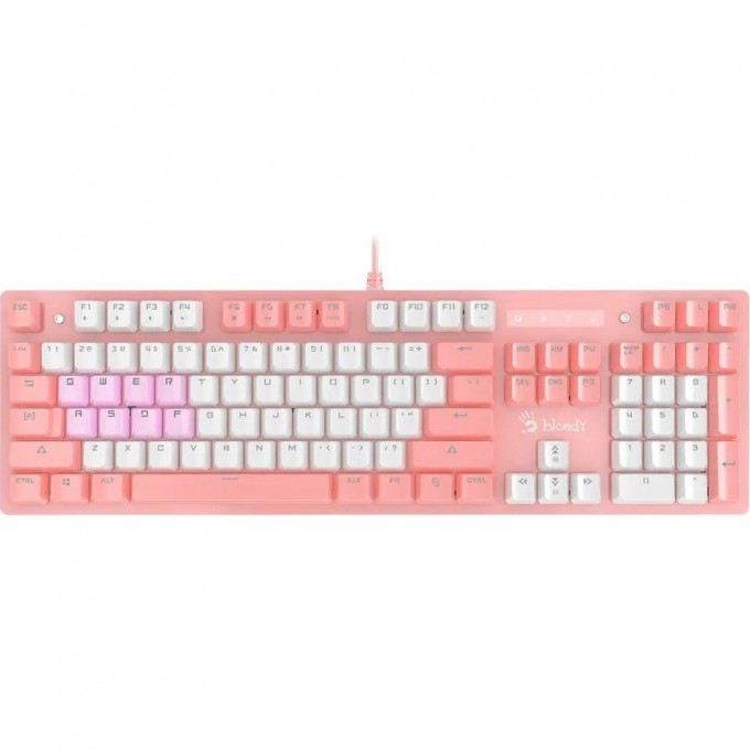 Клавиатура A4TECH BLOODY B800 DUAL COLOR USB розово-белая B800 PINK Клавиатура A4TECH BLOODY B800 DUAL COLOR USB розово-белая B800 PINK