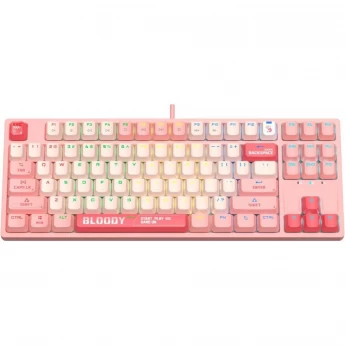 Клавиатура A4TECH BLOODY S87 ENERGY USB FOR GAMER LED механическая розовый