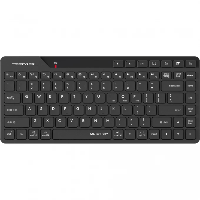 Клавиатура A4TECH FSTYLER MULTIMEDIA черный USB беспроводная BT/Radio slim FBK26C AS Клавиатура A4TECH FSTYLER MULTIMEDIA черный USB беспроводная BT/Radio slim FBK26C AS